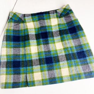 Boden Plaid Mini Skirt Blue Green Tweed UK 10 | US 6